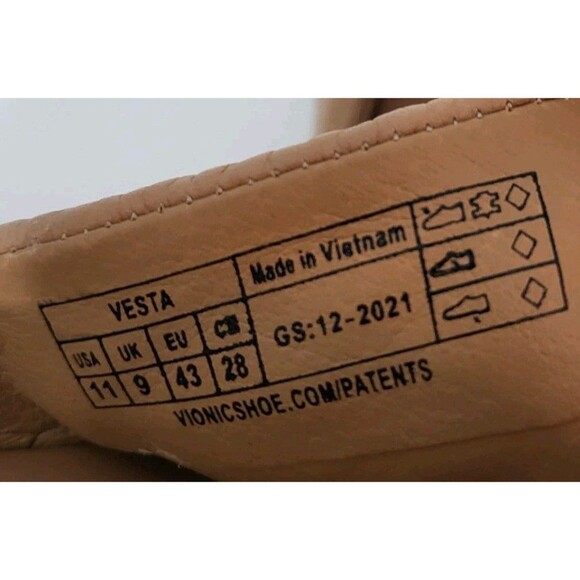 VIONIC Vesta Platform Sandals Womens 11 Tan Leather Lug Slide Thick Chunky - Picture 6 of 9